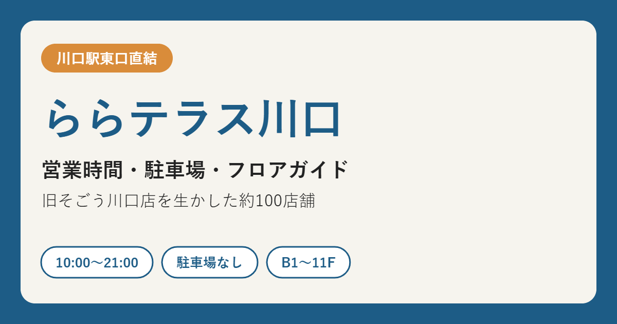 ららテラス川口 営業時間・駐車場・フロアガイド