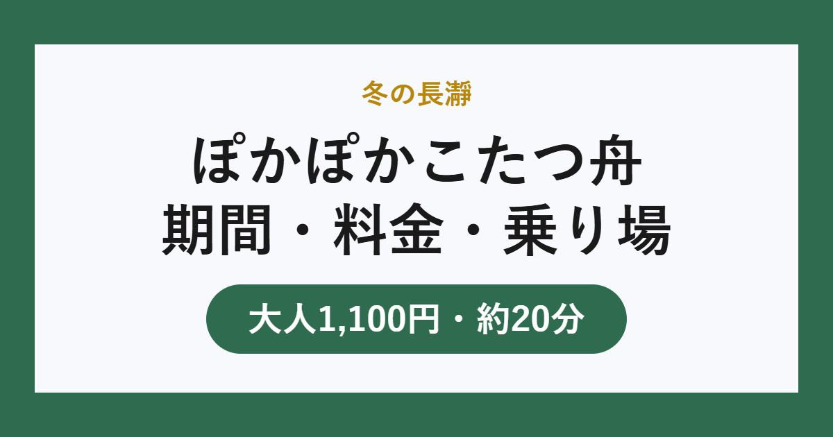 長瀞のこたつ舟 冬の期間・料金・乗り場